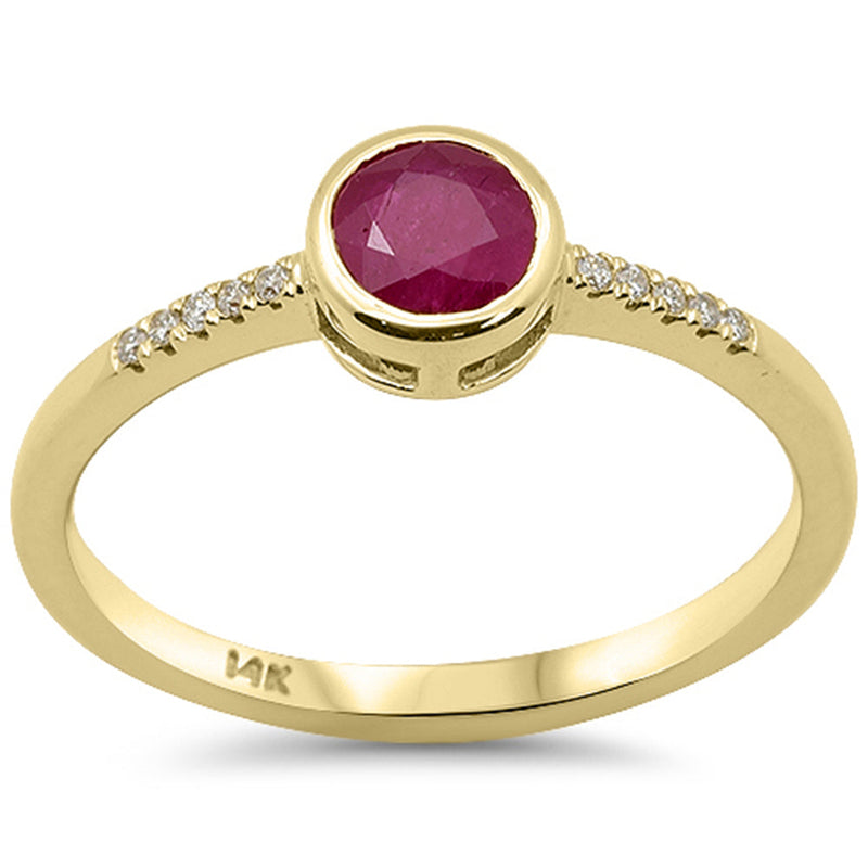 SPECIAL!.63ct G SI 14K Yellow Gold Diamond & Ruby Gemstone Ring Size 6.5