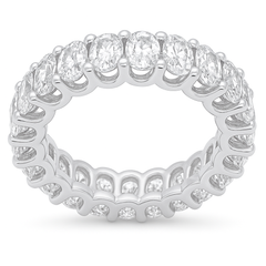 SPECIAL! 4.16ct G SI 14K White Gold Oval Cut Diamond Eternity Ring Size 6.5