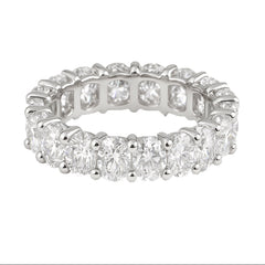 SPECIAL! 4.16ct G SI 14K White Gold Oval Cut Diamond Eternity Ring Size 6.5