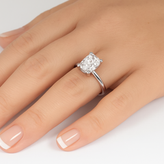 SPECIAL!1.00ct G SI 14K White Gold Diamond Cushion Cut Diamond Engagement Solitaire Ring Size 6.5