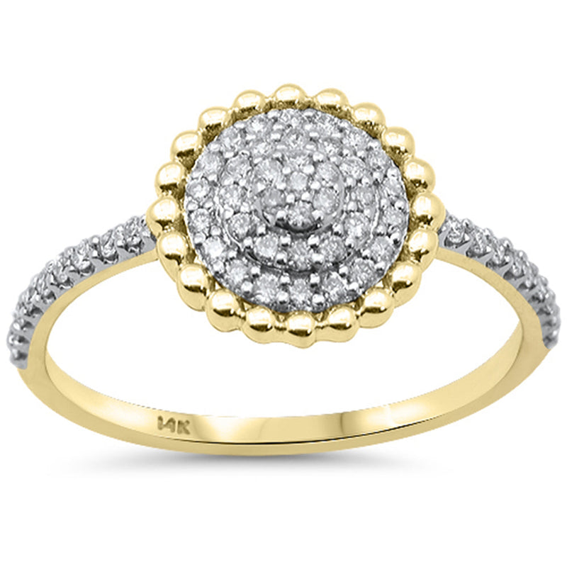 SPECIAL!.24ct G SI 14K Yellow Gold Round Shaped Diamond Band Ring Size 6.5