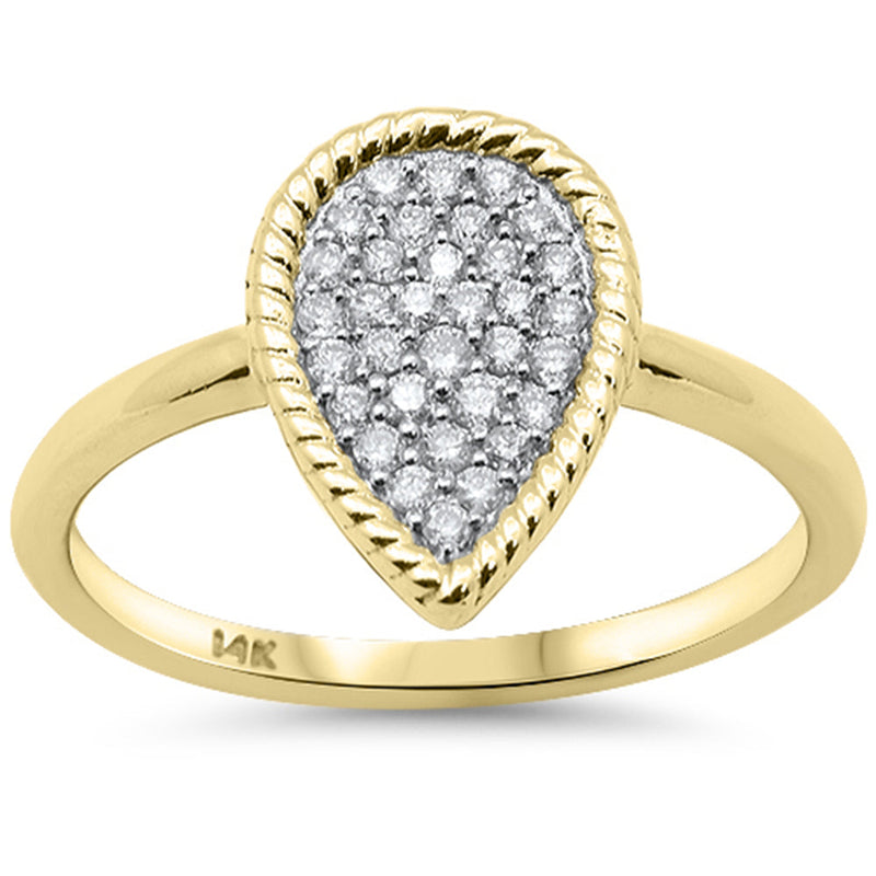 SPECIAL!.19ct G SI 14K Yellow Gold Pear Shape Diamond Ring Size 6.5