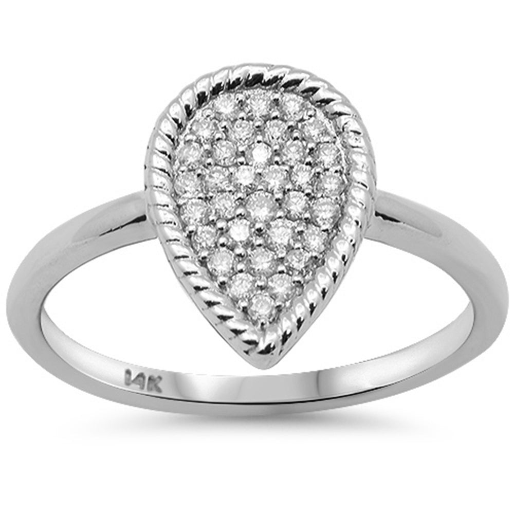 SPECIAL!.20ct G SI 14K White Gold Pear Shape Diamond Ring Size 6.5