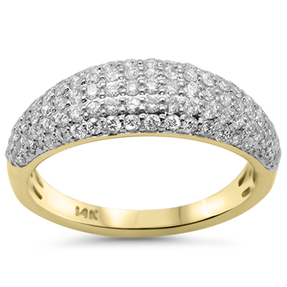 SPECIAL!.72ct G SI 14K Yellow Gold Round Pave Diamond Band Ring Size 6.5