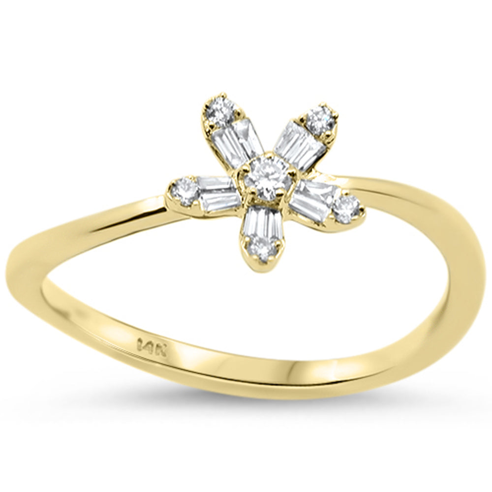 SPECIAL! .15ct G SI 14K Yellow Gold Diamond Flower Diamond Ring Size 6.5