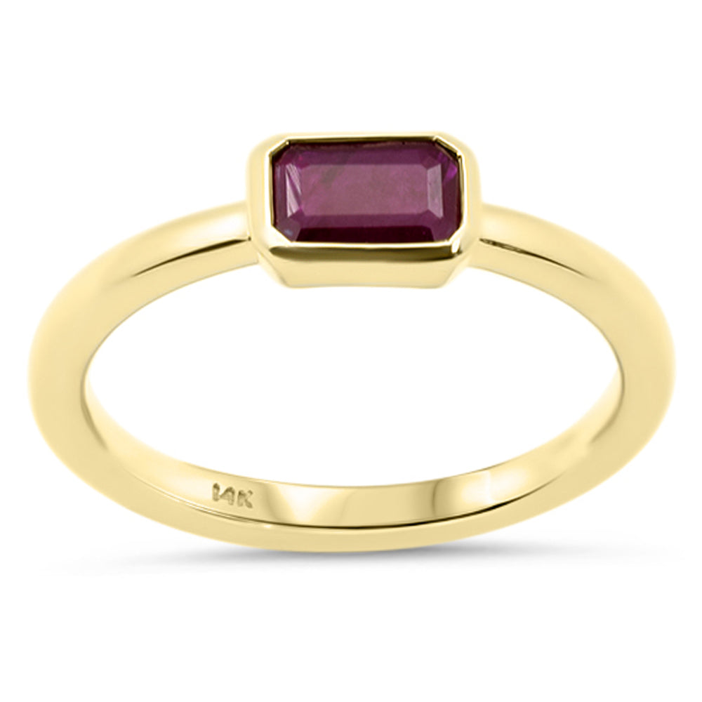 SPECIAL!.58ct G SI 14K Yellow Gold Bezel Set Ruby Gemstone Ring Size 6.5