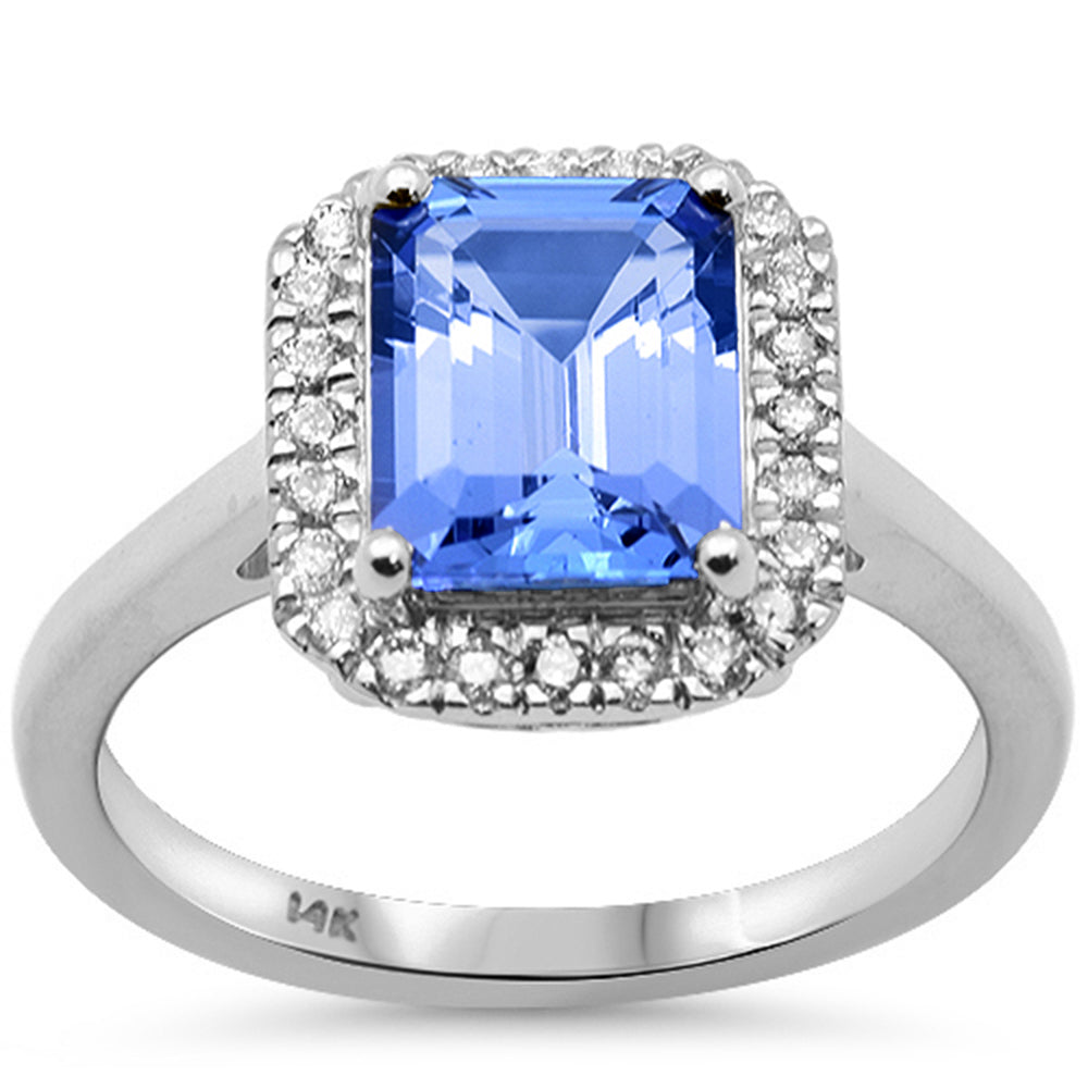 SPECIAL!2.99ct G SI 14K White Gold Diamond & Tanzanite Gemstone Ring Size 6.5
