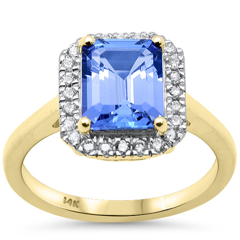 SPECIAL!2.55ct G SI 14K Yellow Gold Diamond & Tanzanite Gemstone Ring Size 6.5