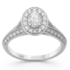 SPECIAL!.71ct G SI 14K White Gold Ovval Diamond Engagement Ring Size 6.5