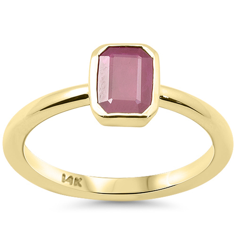 SPECIAL! 1.22ct G SI 14K Yellow Gold Ruby Gemstone Bezel Set Ring Size 6.5