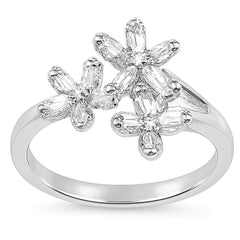 SPECIAL!.26ct G SI 14K White Gold Diamond Flower Diamond Ring Size 6.5