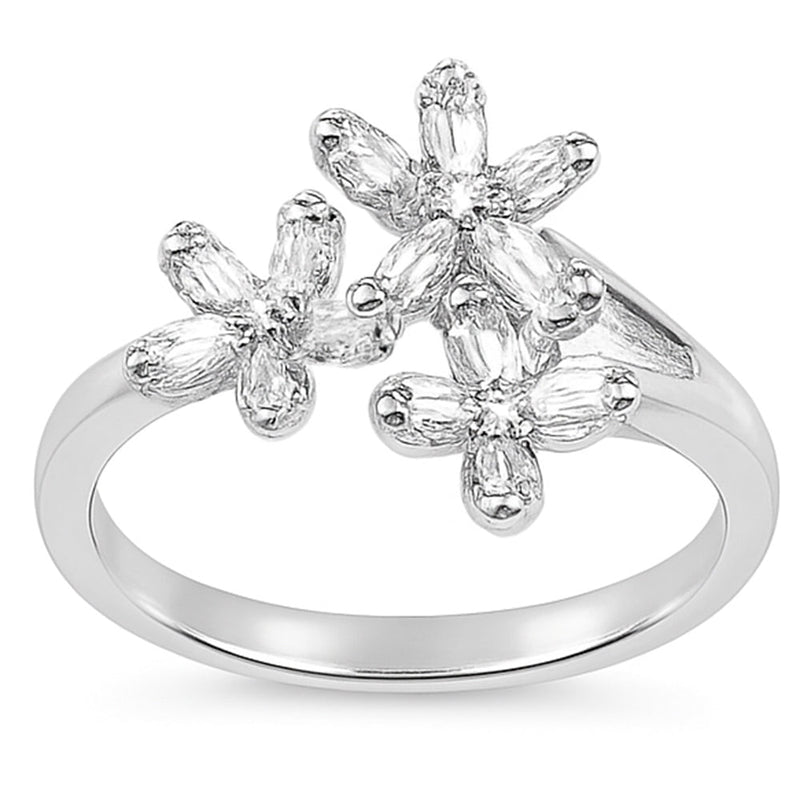 SPECIAL!.26ct G SI 14K White Gold Diamond Flower Diamond Ring Size 6.5