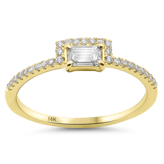 SPECIAL!.38ct G SI 14K Yellow Gold Emerald Cut Diamond Band Ring Size 6.5
