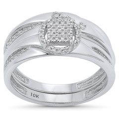 DIAMOND CLOSEOUT!  .19ct G SI 10K White Gold Diamond Engagement Bridal Ring Set Size 6.5