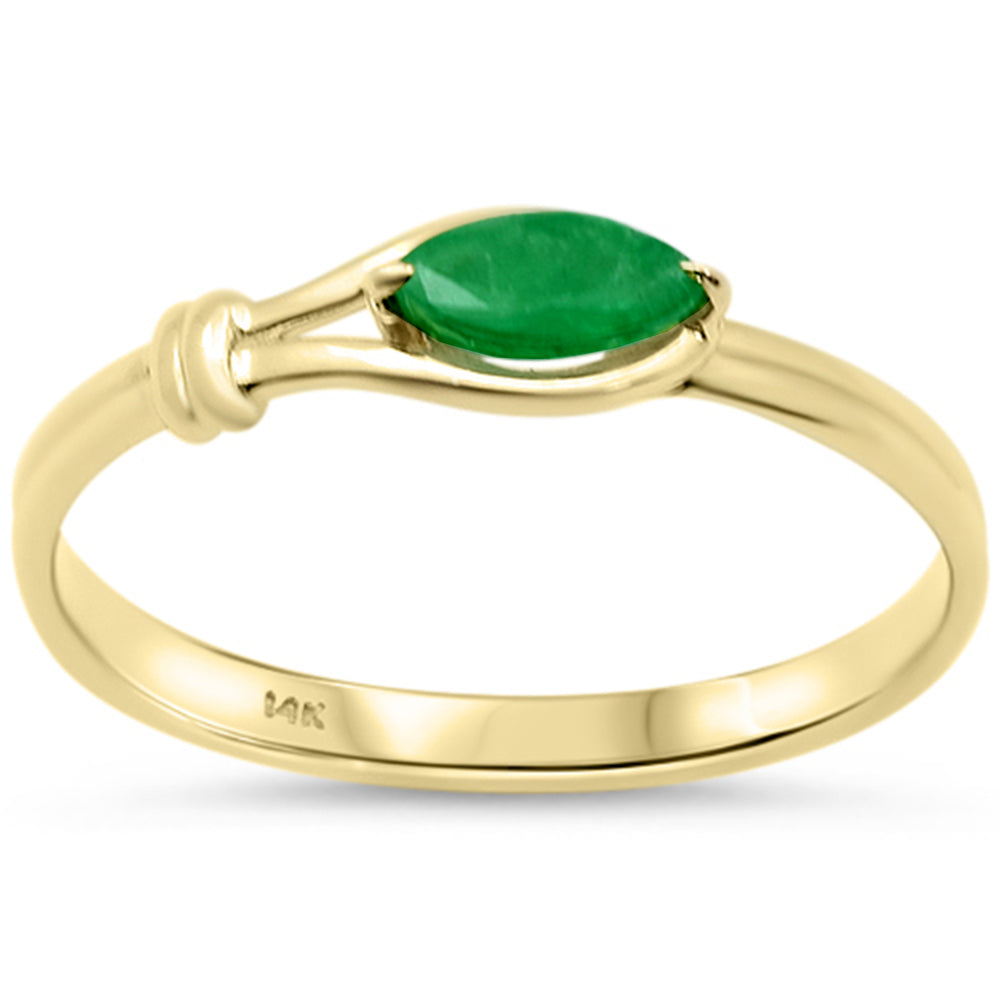 SPECIAL!.27ct G SI 14K Yellow Gold Emerald Gemstone Ring Size 6.5