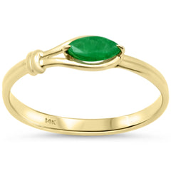 SPECIAL!.27ct G SI 14K Yellow Gold Emerald Gemstone Ring Size 6.5
