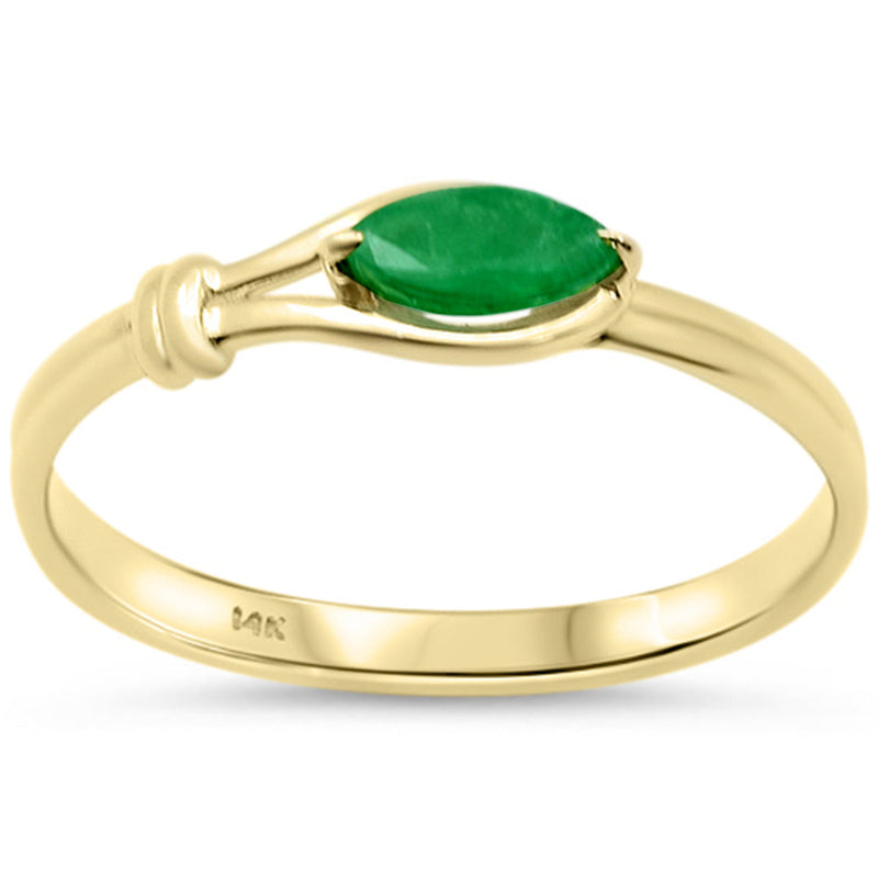 SPECIAL!.27ct G SI 14K Yellow Gold Emerald Gemstone Ring Size 6.5