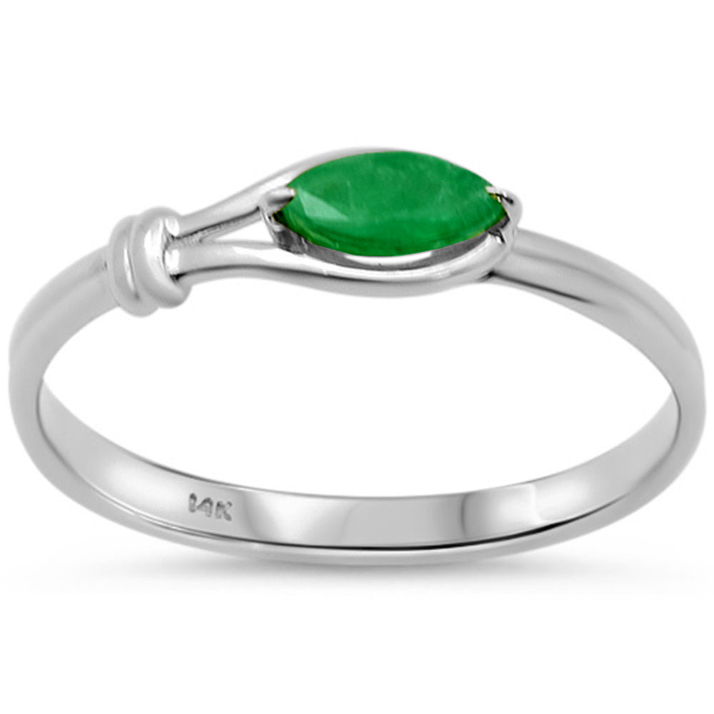 .31ct G SI 14K White Gold Emerald Gemstone Ring Size 6.5