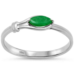 .31ct G SI 14K White Gold Emerald Gemstone Ring Size 6.5