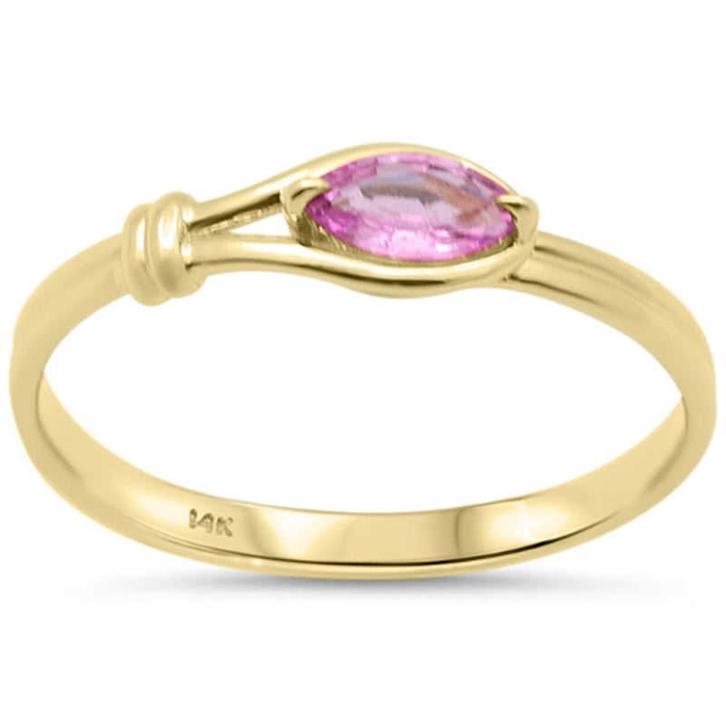 SPECIAL! .31ct G SI 14K Yellow Gold Pink Sapphire Gemstone Ring Size 6.5