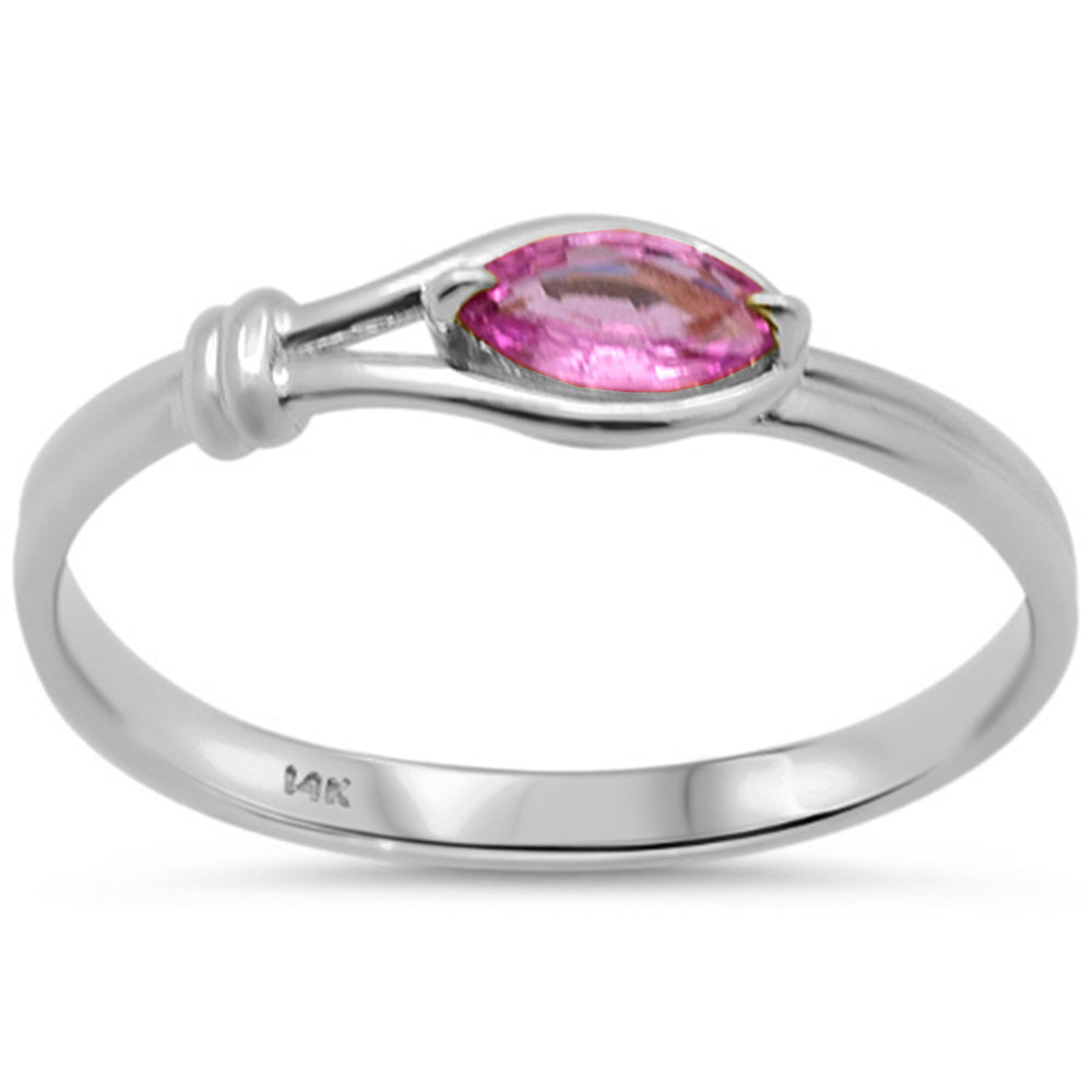 SPECIAL! .35ct G SI 14K White Gold Pink Sapphire Gemstone Ring Size 6.5
