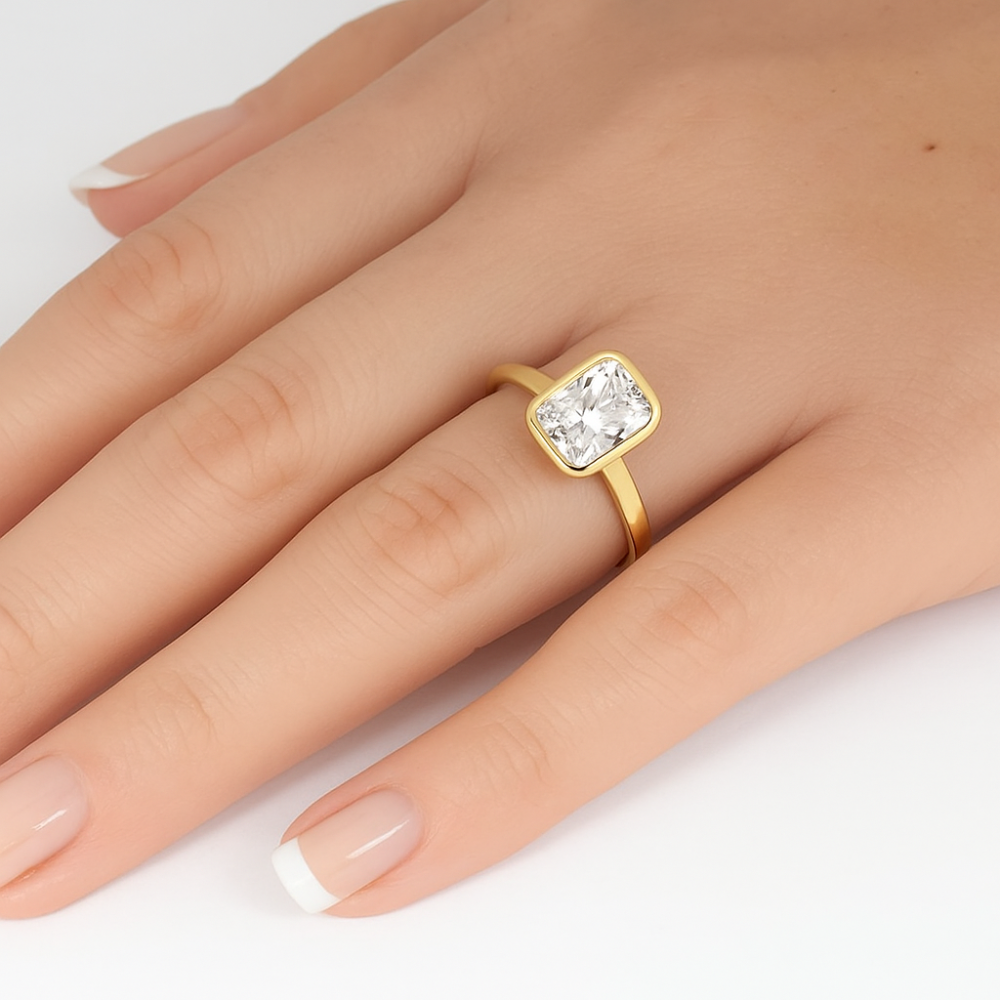SPECIAL!1.02ct G SI 14K Yellow Gold Radiant Cut Diamond Solitaire Ring Size 6.5