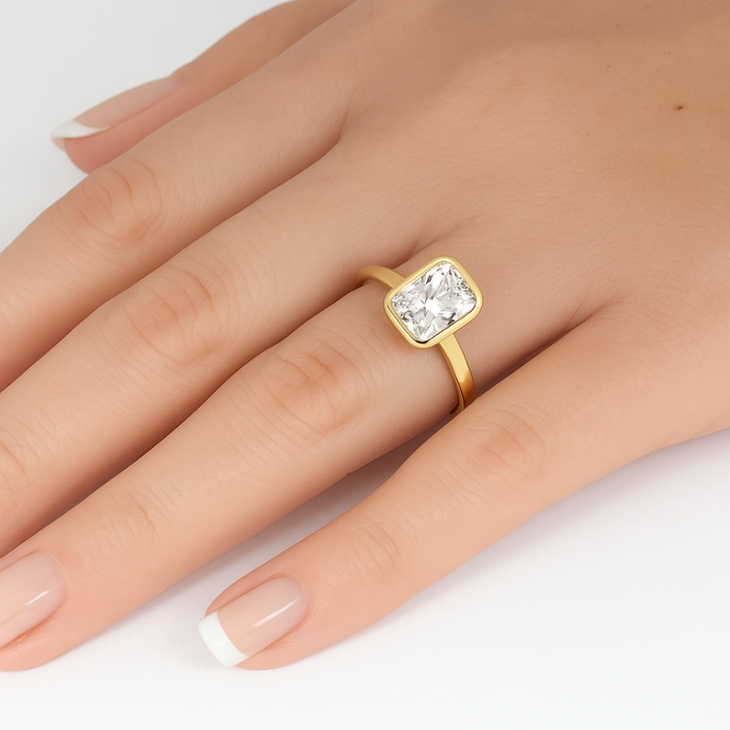 SPECIAL!1.02ct G SI 14K Yellow Gold Radiant Cut Diamond Solitaire Ring Size 6.5