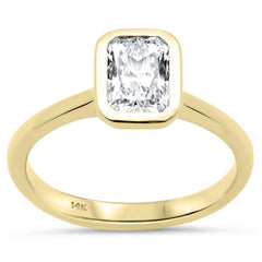 SPECIAL!1.02ct G SI 14K Yellow Gold Radiant Cut Diamond Solitaire Ring Size 6.5