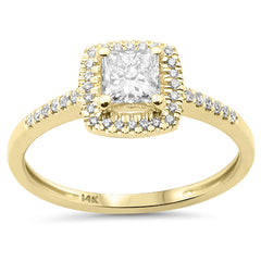 SPECIAL! .64ct G SI 14K Yellow Gold Princess Cut Diamond Engagement Ring Size 6.5