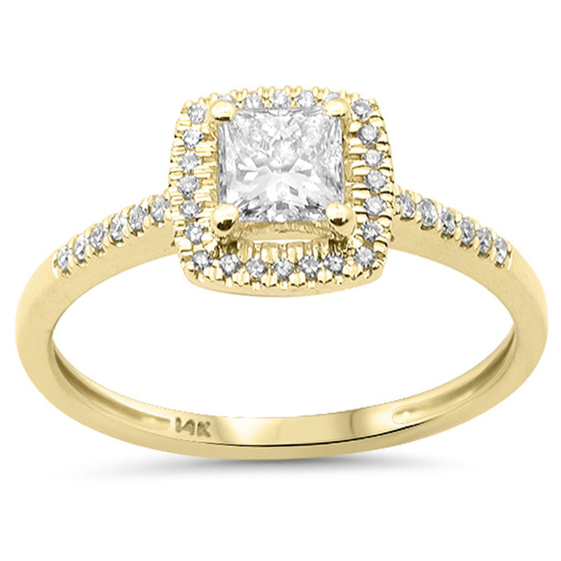SPECIAL! .64ct G SI 14K Yellow Gold Princess Cut Diamond Engagement Ring Size 6.5