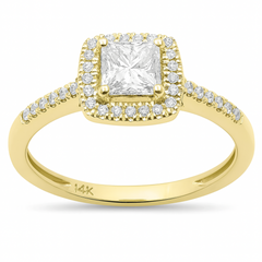 SPECIAL! .64ct G SI 14K Yellow Gold Princess Cut Diamond Engagement Ring Size 6.5