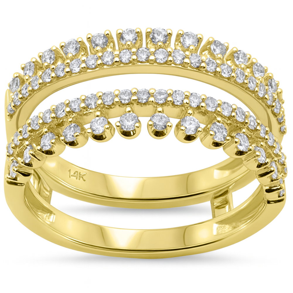 SPECIAL! .49ct G SI 14kt Yellow Gold Diamond Crown style Ring guard Ring Size 6.5