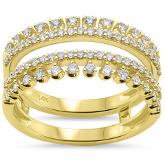 SPECIAL! .49ct G SI 14kt Yellow Gold Diamond Crown style Ring guard Ring Size 6.5
