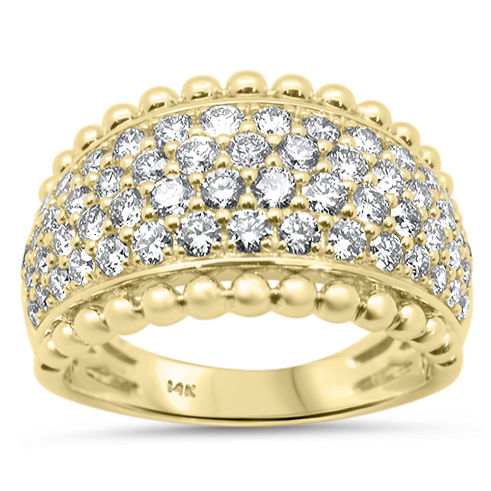 SPECIAL! 1.47ct G SI 14kt Yellow Gold Diamond Pave Crown style Ring Size 6.5