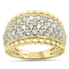SPECIAL! 1.47ct G SI 14kt Yellow Gold Diamond Pave Crown style Ring Size 6.5