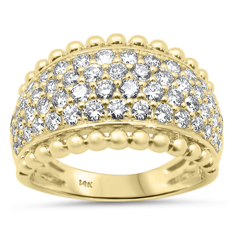 SPECIAL! 1.47ct G SI 14kt Yellow Gold Diamond Pave Crown style Ring Size 6.5