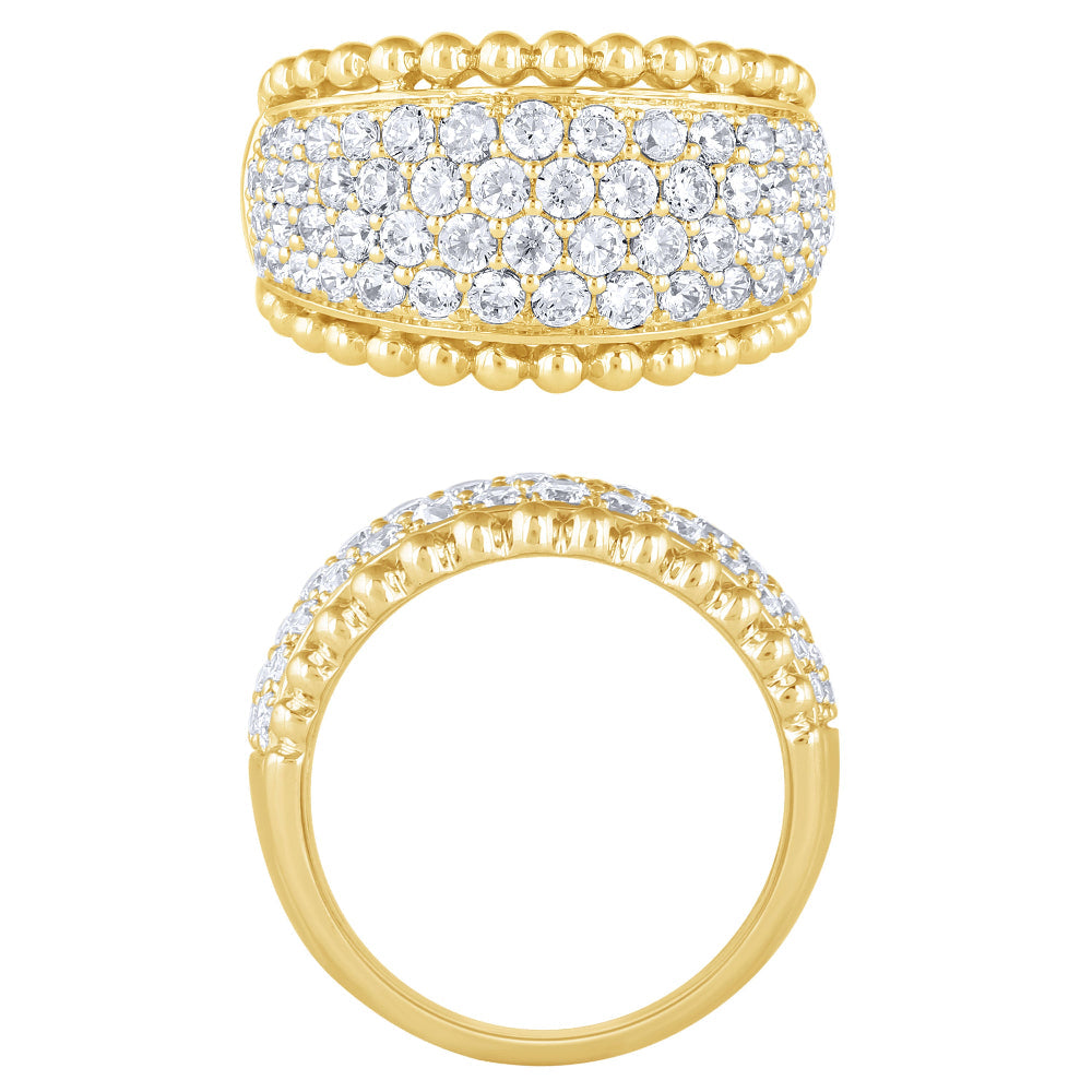 SPECIAL! 1.47ct G SI 14kt Yellow Gold Diamond Pave Crown style Ring Size 6.5