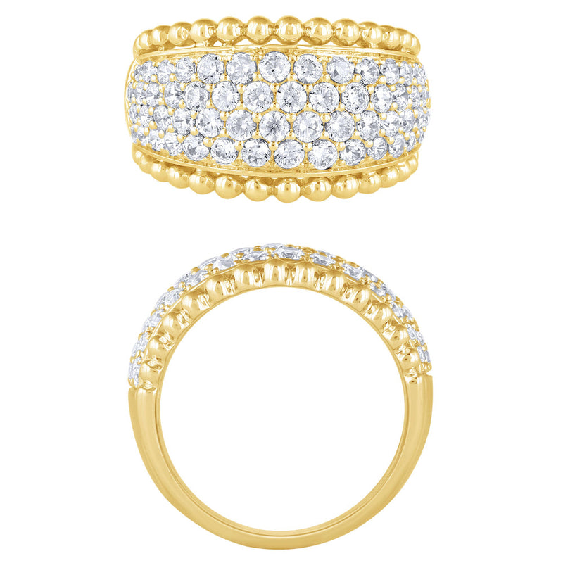SPECIAL! 1.47ct G SI 14kt Yellow Gold Diamond Pave Crown style Ring Size 6.5