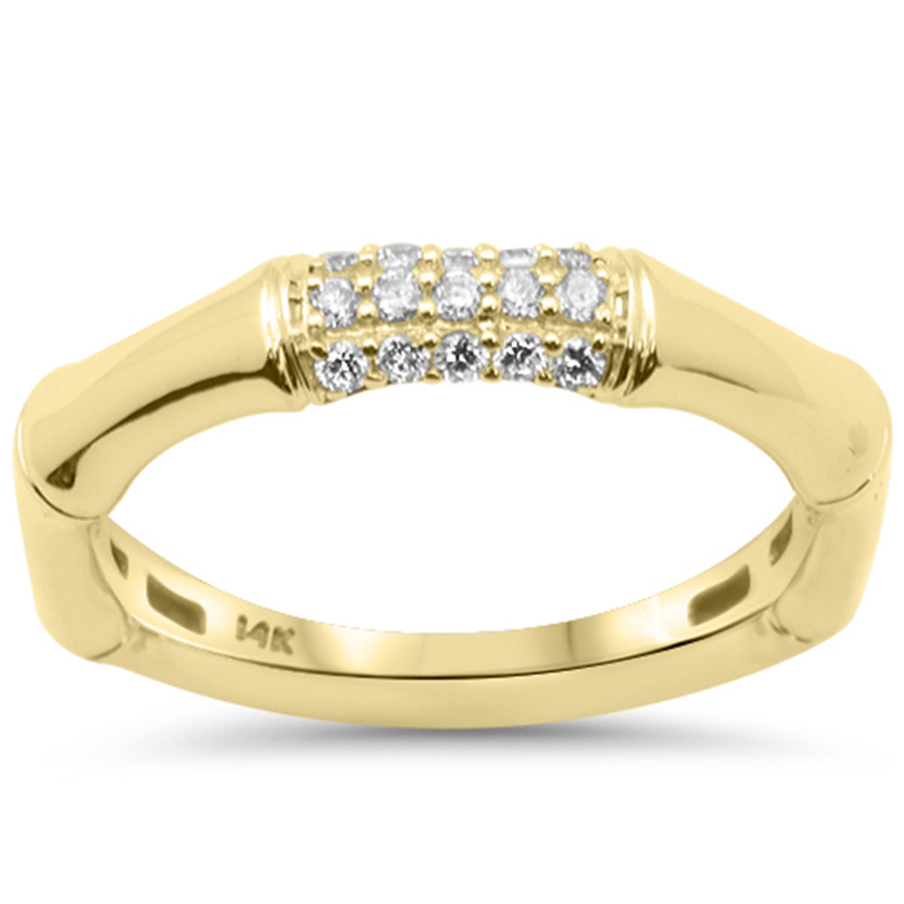SPECIAL! .15ct G SI 14kt Yellow Gold Bamboo Style Round Diamond Band Ring Size 6.5