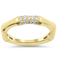 SPECIAL! .15ct G SI 14kt Yellow Gold Bamboo Style Round Diamond Band Ring Size 6.5