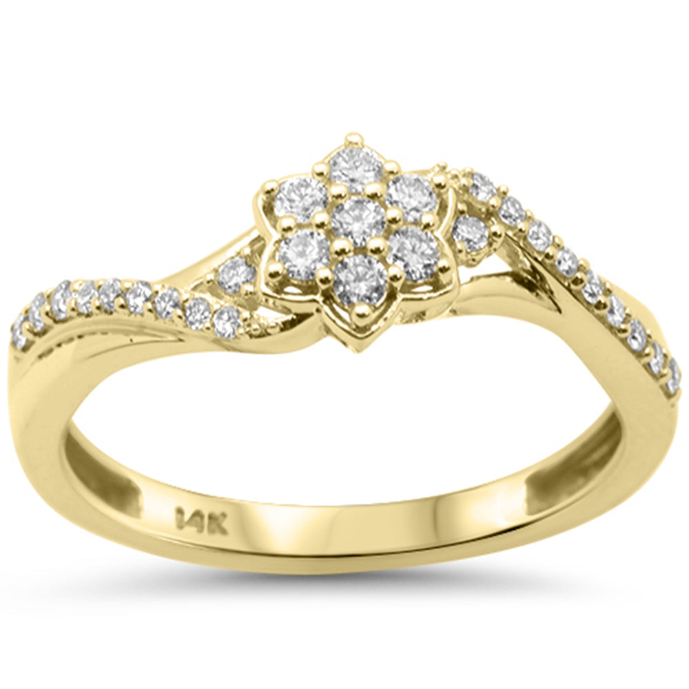 SPECIAL! .24ct G SI 14kt Yellow Gold Diamond Flower Ring Size 6.5
