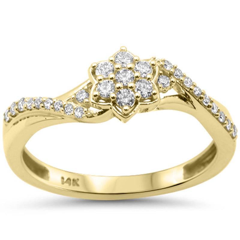 SPECIAL! .24ct G SI 14kt Yellow Gold Diamond Flower Ring Size 6.5