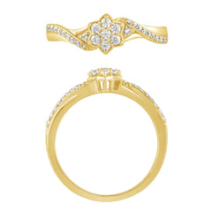 SPECIAL! .24ct G SI 14kt Yellow Gold Diamond Flower Ring Size 6.5