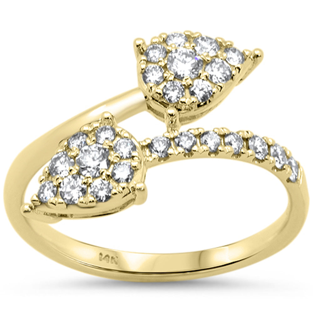 SPECIAL! .47ct G SI 14kt Yellow Gold Diamond Wrap Around Pear Shaped Ring Size 6.5