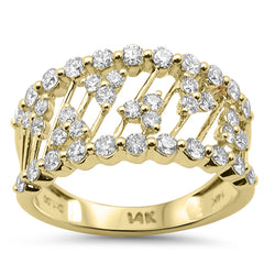 SPECIAL! .96ct G SI 14kt Yellow Gold Modern Round Diamond Band Ring Size 6.5