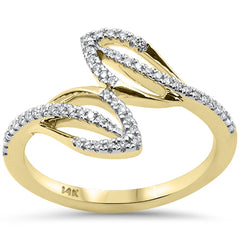 SPECIAL! .19ct G SI 14kt Yellow Gold Diamond Wrap Around Leaf Ring Size 6.5