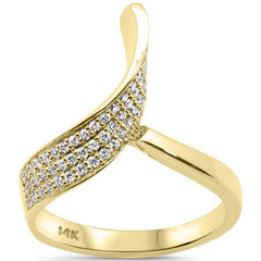 SPECIAL! .34ct G SI 14kt Yellow Gold Modern Round Diamond Wrap Around Ring Size 6.5