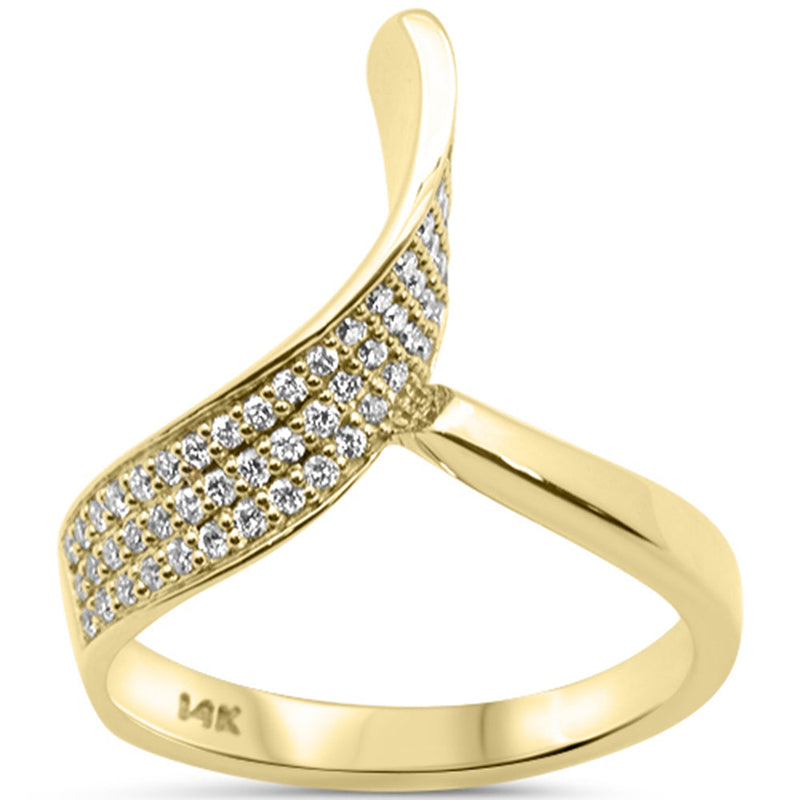 SPECIAL! .34ct G SI 14kt Yellow Gold Modern Round Diamond Wrap Around Ring Size 6.5