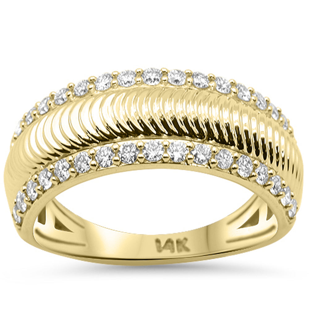 SPECIAL! .49ct G SI 14kt Yellow Gold Modern Trendy Round Diamond Band Ring Size 6.5