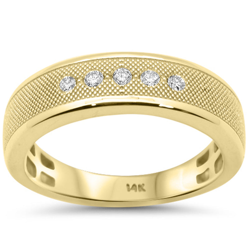 SPECIAL! .15ct G SI 14kt Yellow Gold Men's Round Diamond Modern Band Ring Size 10